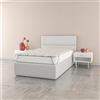 Italian Bed Linen Topper Una Piazza e Mezza, Microfibra, Bianco