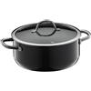 WMF Fusiontec Inspire - Pentola grande, 24 cm, coperchio in vetro, a induzione, 4,4 l, in ceramica high-tech, antigraffio, non rivestita, colore: nero, made in Germany