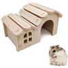 Helweet Casa Criceto, Nascondiglio per Piccoli Animali, Casetta Legno per Criceti, Scoiattoli, Porcellini D'India - Capanna per Roditori