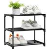 OLYREO Scarpiera piccola, piccola scarpiera a 3 livelli, mini organizer per scarpe, impilabile sottile, per corridoio, camera da letto, senza attrezzi richiesti (tutto nero, 3 livelli)