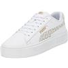 PUMA Women's Fashion Shoes SMASH PLATFORM V3 LASER CUT Trainers & Sneakers, PUMA WHITE-PRISTINE-PUMA GOLD, 42