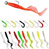 Senvenelec 30Pcs esca artificiale, silicone morbido biomimetico, esca artificiale con grande gonna di coda riccia, esca da pesca, esca forte verde e rispettosa dell'ambiente.