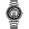 Avaner Orologio da polso da uomo con quadrante meccanico calendario impermeabile orologio da uomo orologi in acciaio inox analogico al quarzo per uomini, argento, Bracciale