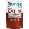 Monge Grill Grain Free Adult Cat bocconcini 85 gr - Agnello Cibo umido per gatti