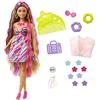 Barbie - Super Chioma Bambola Curvy con Abito a Fiori, Capelli Fantasia Lunghi 21,6 cm, 15 Accessori alla Moda - 8 con Effetto Cambia Colore, Giocattolo per Bambini 3+ Anni, HCM89
