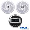 PIMAR RADIO STEREO BARCA MARINO BLUETOOTH-USB KIT CON 2 CASSE 60-WATT ACCESSORI