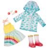 Glitter Girls - Sorriso! Con la pioggia o con il sole - Outfit per la giornata di pioggia - Abito arcobaleno & impermeabile - Abito da bambola facile da indossare - 3 anni +