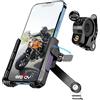 Grefay Supporto Telefono Moto Manubrio, Specchietto Retrovisore【2 Metodi di Connessione + 1S Smontaggio Rapido】Con Rotazione 360 Gradi per Smartphone da 4,0-7,0 Pollici