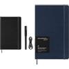 Moleskine Smart Writing Set + Smart Notebook, Set con Smart Notebook Nero con Pagine a Righe 13x21cm e Penna Smart, Smart Notebook Blu Zaffiro con Pagine a Righe 13x21