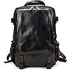 LUUFAN Zaino in vera pelle vintage da uomo Zaino casual da viaggio Zaino zainetto per scuola di viaggio all'aperto (Black)