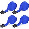 Kshineni 4 Pezzi Cinghia di Fissaggio Cinghie per Valigie 4m x 2.5cm con Chiusura a Morsetto, Cinghie di Fissaggio per Camion, Carico, Moto, Rimorchi, Bagagli (Blu)