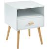 BAÏTA - Comodino ULOS Bianco e Legno