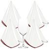 Nuenen 4 Panni in Microfibra per Lucidare Bicchieri di Vetri Stracci per Lucidatura Grandi 50 x 65 cm Strofinacci Riutilizzabili per Pulizia Superficie Lucida Occhiali Finestre, Bianco e Vino Rosso