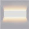 Lureshine Applique da Parete Interno 16W 40CM Su e Giù Applique Alluminio Moderno/Decorare Aplique da Interni Bianco Caldo 3000k Lampade da Parete Adatto a Soggiorno|Stanza|Scala(Bianco)