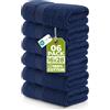 Utopia Towels - Set Di 6 Asciugamani Di Lusso, (41 x 71 CM) 100% Cotone Filato Ad Anello, Leggeri e Altamente Assorbenti Per il Bagno, i Viaggi, il Campeggio, l'hotel e La Spa (Blu Navy)