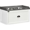 PawHut Ciotole per Cani Rialzate in Acciaio Inox e Legno con Cassetto, 60x30x36cm, Bianco e Grigio|Aosom