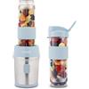 H.Koenig Mini Frullatore per SMOOTHIE Compatto 570mL SMOO16 Senza BPA Potente 300W, Frullatore per smoothie e frullati 2 Bottiglie Portatili con coperchio, 4 Lame in acciaio Inox, Blu pastello