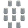 sossai® 10 x Fermaporta NTS | Modello: Bernd | altezza: 30 mm | Ø: 27 mm | Colore: grigio | Da avvitare (viti e tasselli inclusi) | Montaggio a pavimento