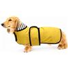 Geyecete-Cappotto Cane Impermeabile,Cappotto Bassotto,Bassotto Impermeabile Giacca con Regolabile Cintura,riflettuto Bassotto Giacca per piccola media Cani-Giallo-L