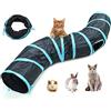 RongQiLBB Tunnel Per Gatti, Tunnel Tubo Animali 2 Vie / 3 Vie Pieghevole Tunnels Toy Conigli e Cani Per Uso Interni ed Esterni, Cuccioli, Gatti, Conigli Giocattolo (2 Vie)