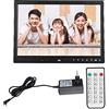 Qiilu 13 '' Portable 1080P HD Digital Photo Frame Clock Movie Player Album con Telecomando (Nero)