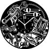 Instant Karma Clocks | Car Service ➤ Orologio da Parete - Autofficina Officina Meccanico Attrezzi Garage Laboratorio Idea Regalo ⌀30cm Nero