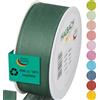 Halbach Seidenbänder Nastro per regali, larghezza 40 mm, lunghezza 25 m, prodotto in Germania, nastri regalo in diversi colori e larghezze, perfetto per confezionare e decorare, colore: verde scuro
