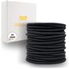 HAARallerliebst® 30 Elastici Sottili per Capelli, Nero, 1,5 mm, Senza Metallo, per Donne, Ragazze e Uomini, Con Scatola per Riporre Accessori