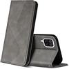 ZONNAVI Cover per Samsung Galaxy A12, Flip Custodia Pelle PU con [Slot Cart] [Supporto Stand] [Magnetica], Cover a Libro Portafoglio per Samsung Galaxy A12 (Grigio)