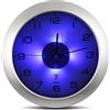 FISHTEC Orologio da Parete Luminoso - Radiocomandato - 4 LED blu - Rilevatore di oscurità - 3 modalità d'illuminazione : permanente/disattivato o autormatico - 30 cm