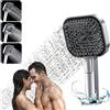 BINYI Soffione Doccia Anticalcare Alta Pressione Grande Doccetta per Doccia Quadrata Soffione Doccino per Doccia Risparmio Idrico Acqua Soffioni per Doccia Rainfall High Pressure Shower Head Quadrato