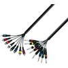 Adam Hall Cables 3 STAR L8 PC 0300 - Cavo multipolare 8 x jack mono da 6,3 mm a 8 x RCA maschio 3 m