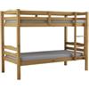BellaHome Letto a castello marsiglia in pino massello miele 202x98x150 cm