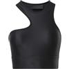 Reebok Rbk Cardi B Crop Top Incrocio Sfalsato Nero Donna