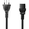 NEDIS Cavo di alimentazione | CH tipo 12 | IEC-320-C13 | dritto, nichelato, 2.00 m, rotondo, PVC, nero, sacchetto di plastica