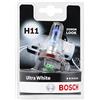 Bosch Lampadina Alogena Ultra White H11, 12 V 55 W, Look Moderno LED Bianco - Attacco PGJ19-2 - Confezione da 1 Lampadina