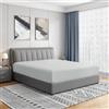 Cathay Home Lussuoso lenzuolo con angoli singoli, in microfibra spazzolata, ultra morbida, con tasca standard, 14 cm, colore: grigio chiaro, doppio