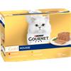 Gourmet Gold Cat Adult Mousse con Manzo, Pesce dell'Oceano, Tacchino, Fegato 12x85 gr