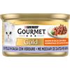 Gourmet Gold Cat Adult Dadini in Salsa con Verdure, con Vitello in Salsa con Verdure 85 gr