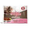 Migliorgatto Cat Sterilized bocconcini in salsa assortiti Pollo, Tacchino e Verdure/Agnello e Verdure 4 x 85 gr