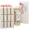 EPILWAX - Set di ricarica con: 12 cartucce roll-on rosa, 1 confezione da 100 strisce non tessute per l'epilazione e 1 flacone da 250 ml di olio neutro dopo la depilazione (serie rosa)