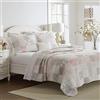 Laura Ashley, Set di copripiumino per letto king, biancheria da letto reversibile in cotone con federa abbinata, decorazione per la casa ispirata al patchwork (Celina patchwork rosa/salvia, king size)