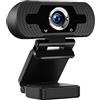 Petyoung Webcam 1080P con Microfono, Plug and Play USB Webcam con Copertura per Chiamate Conferenza Zoom PC Laptop Desktop
