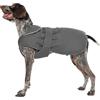 Kuoser - Cappotto invernale per cani in tela, giacca calda e riflettente in pile per cuccioli di taglia piccola, media e grande, gilet per cani impermeabile e antivento con foro di imbracatura, XS-3XL