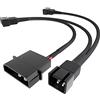 KabelDirekt 20-20-20cm Cavo Molex 12V su 3x cavi distribuzione ventola a 3 Pin per il collegamento di ulteriori ventole
