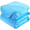 HOZY Plaid Coperta Pile Matrimoniale Antistatica - Super Morbido Coperta leggera e Calda - Adatta per Copriletto Copriletto e Copridivano - Azzurro Grande 150x200cm