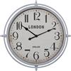 DRW Orologio da parete rotondo in melammina in argento 52x52x5 cm