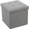 DRW Pouf, Poliestere, Grigio, 38x38x38 cm