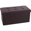 DRW Pouf, Pelle Sintetica, Marrone, 38x77x38 cm