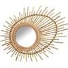 DRW Specchio da parete ovale in rattan in naturale, 40 x 50 x 2 cm